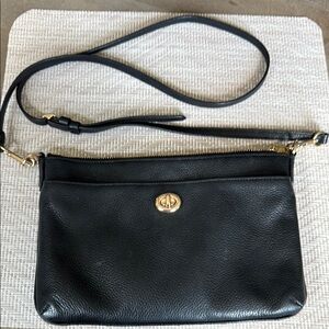Coach Black Crossbody Bag with Gold Accents